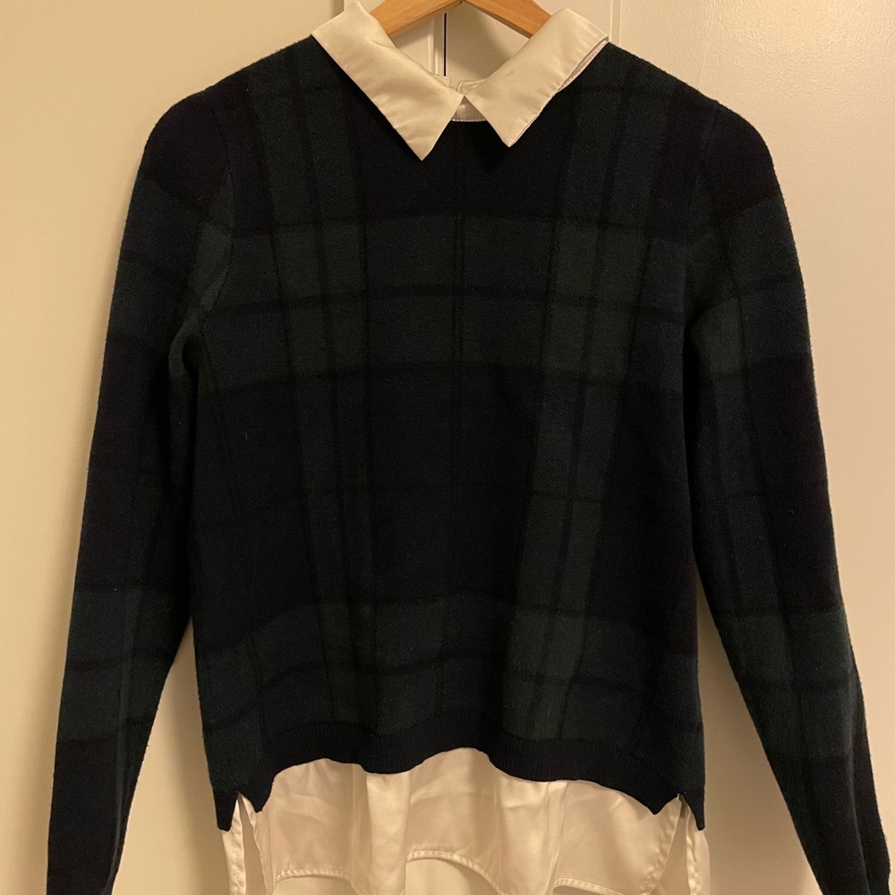 Plaid collared sweater